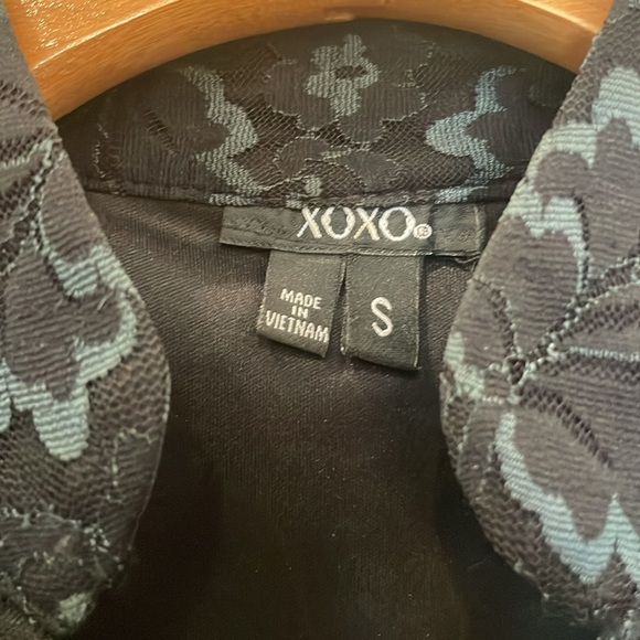 Vintage XOXO SLEEVELESS RUCHED Top in Black/Green Size S - Picture 2 of 10